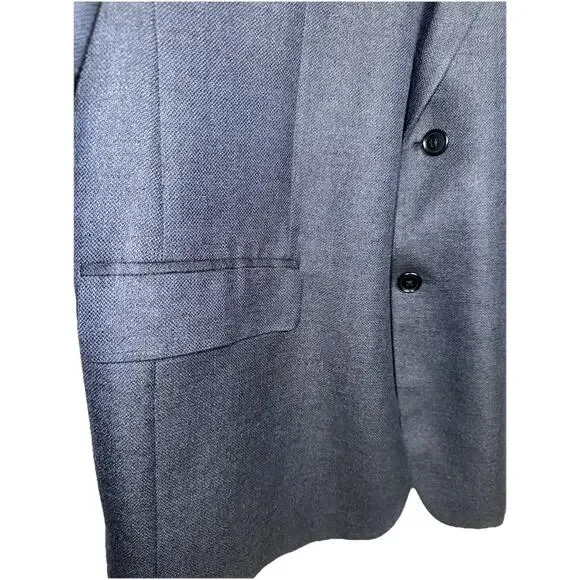 Brooks Brothers Blazer Silk Linen Wool Blend 2 Button Blue Men Size 44R